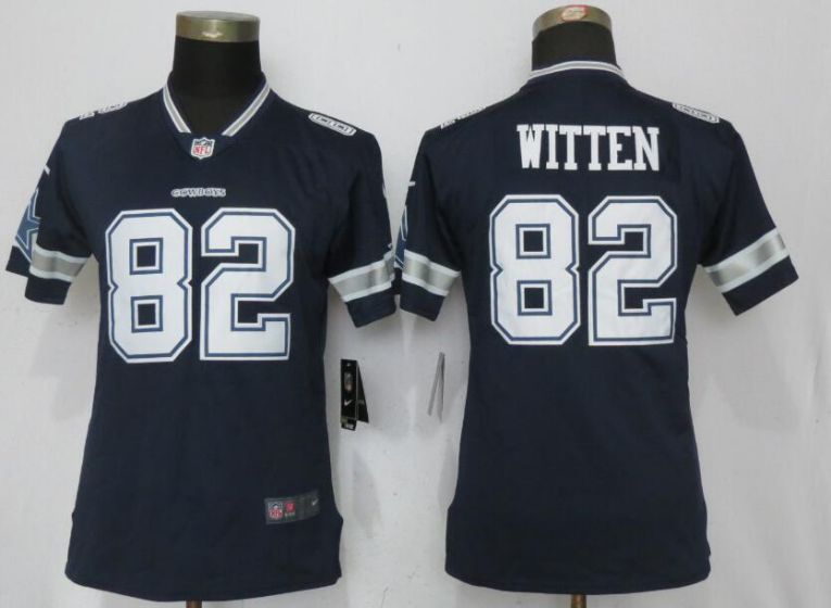 Women Dallas cowboys #82 Witten Blue Nike Vapor Untouchable Limited NFL Jerseys->->Women Jersey